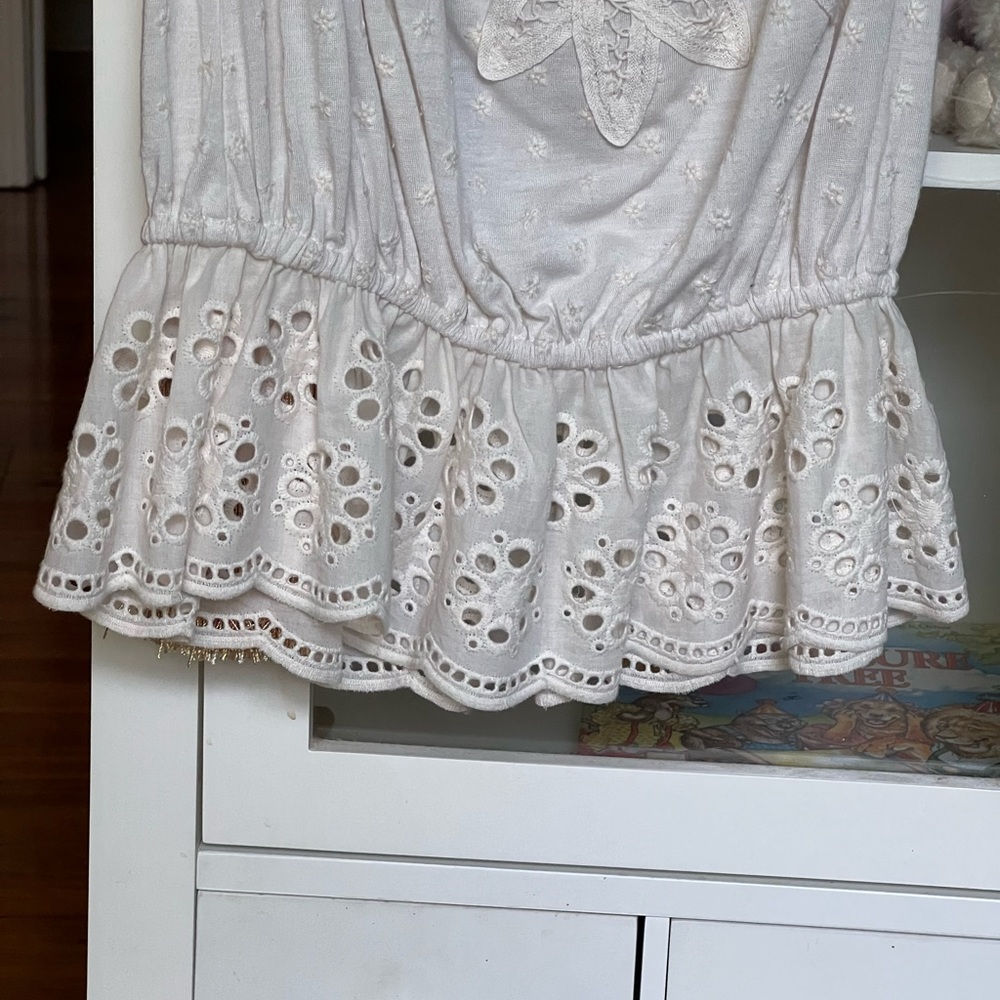 Flying tomato Eyelet Strapless top size M ivory - Picture 2 of 8